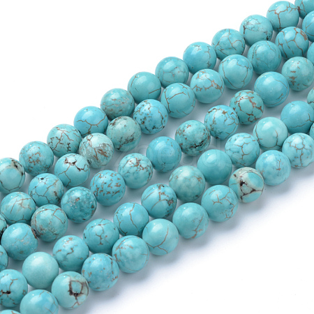 Synthetic Green Turquoise Beads Strands X-G-T055-6mm-12-1-1