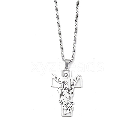 Non-Tarnish 201 Stainless Steel Pendant Necklaces for Man NJEW-Q336-03D-P-1