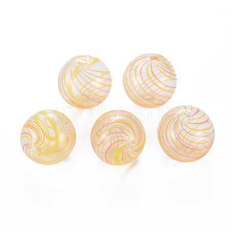 Transparent Handmade Blown Glass Globe Beads GLAA-T012-34A-1