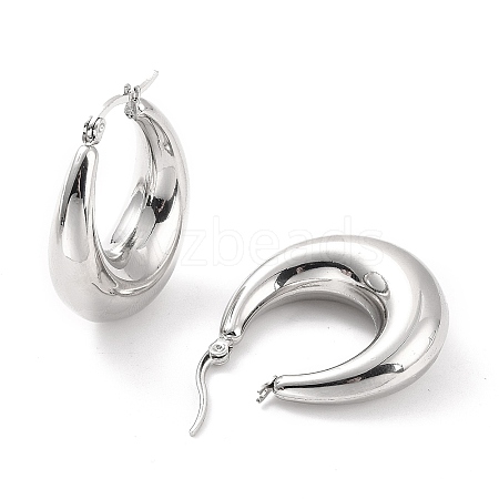 Non-Tarnish 304 Stainless Steel Chunky Hoop Earrings for Women EJEW-F280-06E-P-1