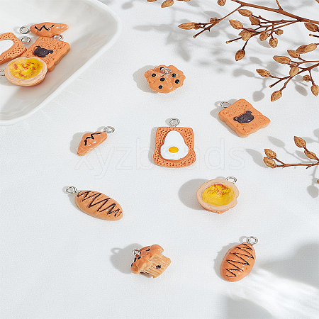 12Pcs 6 Styles Opaque Resin Pendants CRES-LP0001-10A-1