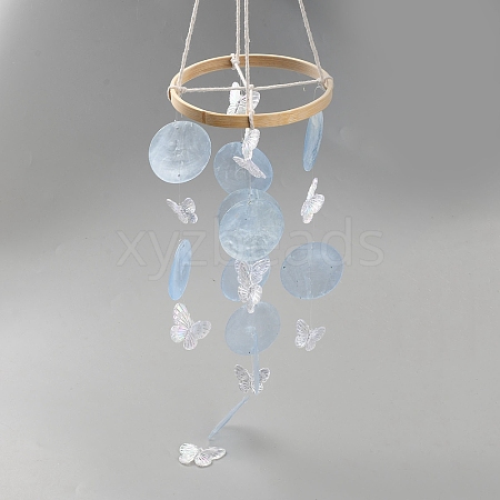 Dyed Natural Shell Slices Wind Chimes HJEW-WH20010-13B-1