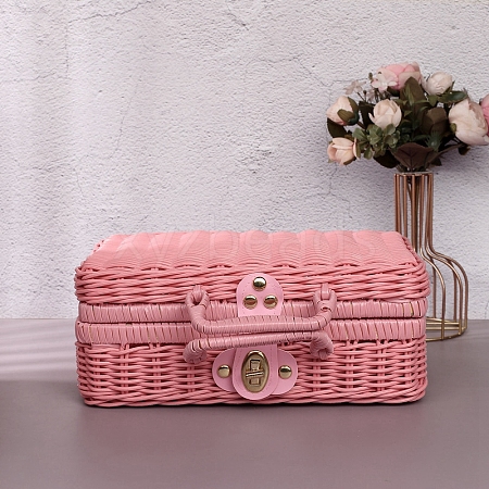 Plastic Imitation Rattan Storage Box PW-WG73543-12-1