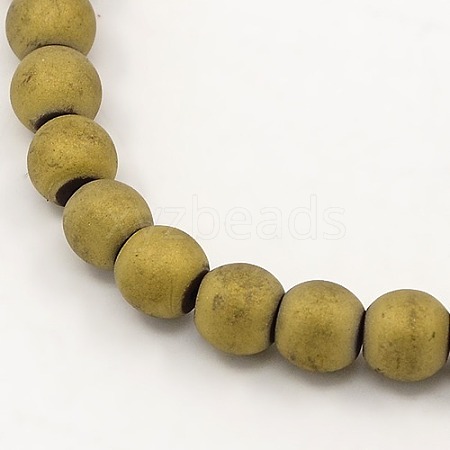 Electroplate Non-magnetic Synthetic Hematite Frosted Beads Strands G-M007-29D-1