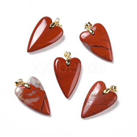 Natural Red Jasper Pendants G-E570-01G-02-1