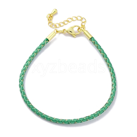 Polyester Cord Braided Bracelet Makings MAK-Z003-01G-22-1