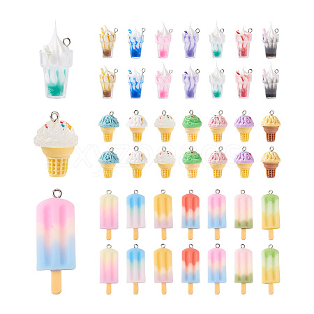 Craftdady 42Pcs 21 Colors Rainbow Resin Pendants CRES-CD0001-04-1