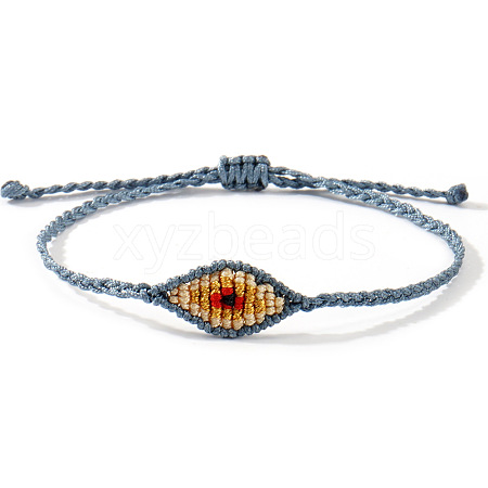 Adjustable Evil Eye Polyester Cord Braided Bracelets for Men Women BI7988-19-1