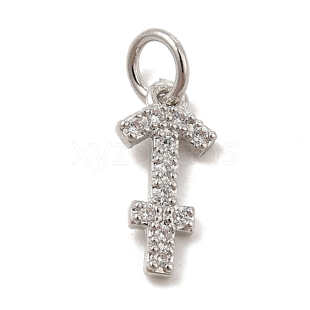 Brass Micro Pave Cubic Zirconia Charms KK-E077-02P-07-1