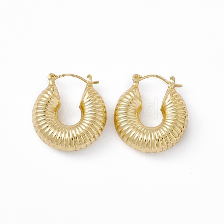 Brass Donut Thick Hoop Earrings for Women EJEW-I270-08G-1