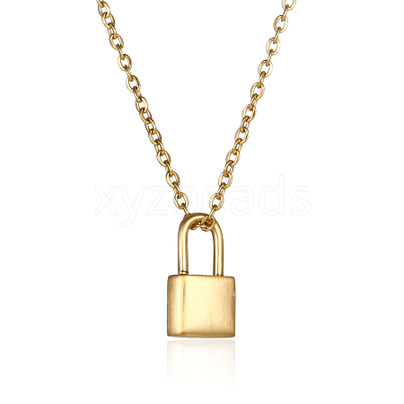 Stainless Steel Padlock Pendant Necklace for Women JX6523-1-1