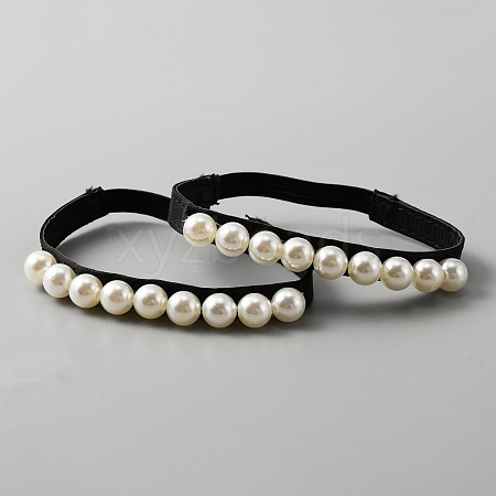 ABS Plastic Imitation Pearl Shoelaces FIND-WH0117-53A-1