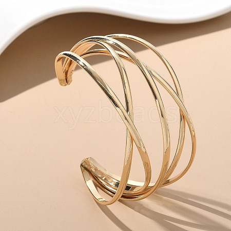 Electrophoresis Iron Cuff Bangles BJEW-M057-07G-1