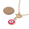 Flat Round Glass Evil Eye Pendant Necklaces NJEW-JN04193-3