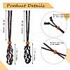8Pcs 4 Style Adjustable Braided Waxed Cord Macrame Pouch Necklace Making NJEW-SZ0001-48-2