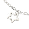 Non-Tarnish 304 Stainless Steel Cable Chain Hollow Charm Bracelets BJEW-P334-10C-P-2