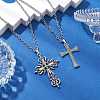 2Pcs 2 Styles Alloy Cross Pendant Necklaces NJEW-JN05116-2