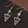 304 Stainless Steel Triangle Dangle Earrings Hand Polished EJEW-Z129-20P-2