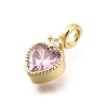 Brass Pave Cubic Zirconia Charms KK-Q097-03A-G-2