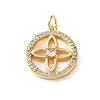 Brass Micro Pave Clear Cubic Zirconia Pendants CU-CBA03AF-06D-G-1