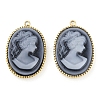 Opaque Resin Elegant Lady Cameo Pendants STAS-P366-45G-1