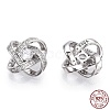 Rhodium Plated 925 Sterling Silver Micro Pave Cubic Zirconia Charms STER-T004-63P-3