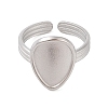 Non-Tarnish 304 Stainless Steel Cuff Ring Components LS-STAS-G341-01P-2