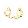 Golden Plated Alloy Letter Pendants PALLOY-J718-01G-Q-1