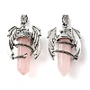 Natural Rose Quartz Pointed Pendants G-B042-04P-50-2