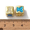 Rack Plating Brass Micro Pave Cubic Zirconia Beads KK-P268-01G-15-2