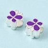 Alloy Enamel Butterfly Large Hole European Beads MPDL-R036-47E-2