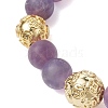 8.5mm Round Frosted Natural Amethyst Beaded Stretch Bracelets BJEW-JB10491-3