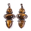 Natural Tiger Eye Pendants G-Q158-04-13-1