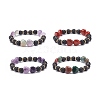 Natural Lava Rock & Gemstone Heart Beaded Stretch Bracelet BJEW-JB08732-1