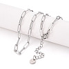 304 Stainless Steel Paperclip Chain Necklace NJEW-D045-14P-04-1
