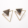 Natural Labradorite Ear Studs EJEW-G147-C04-1