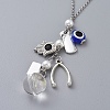 Eco-Friendly Dyed Glass Pearl Pendant Necklace NJEW-JN02689-3