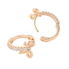 Brass with Clear Cubic Zirconia Hoop Earring EJEW-Q385-02G-2