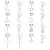 8 Pairs 8 Styles 304 Stainless Steel Charms Cuff Earrings EJEW-UN00006-1