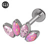 G23 Titanium with Cubic Zirconia Threadless Labrets WGA6216-11-1