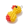 Handmade Glass Seed Beaded Duck Pendants PALLOY-MZ00404-3