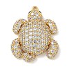 Rack Plating Brass Micro Pave Clear Cubic Zirconia Pendants KK-G515-66G-02-1