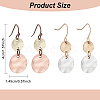 ANATTASOUL 2 Pairs 2 Colors Retro Two Tone Alloy Flat Round Dangle Earrings for Women EJEW-AN0002-40-2