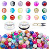 DIY Baking Painted Crackle Glass Beads Stretch Bracelet Making Kits DIY-PH0004-54B-2