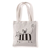 Cute Cat Printed Canvas Women's Tote Bags PW-WGD6880-08-1