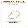 1Pc Letter Brass Rhinestone Open Cuff Rings for Women AJEW-LP0004-47V-G-2