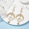 Moon & Sun Brass Dangle Earrings EJEW-TA00407-2