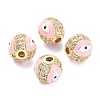 Brass Micro Pave Cubic Zirconia Beads ZIRC-A019-16G-B-4