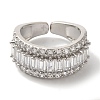 Clear Cubic Zirconia Wide Open Cuff Ring RJEW-L123-007P-2