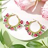 Glass Hoop Earrings EJEW-TA00589-02-2